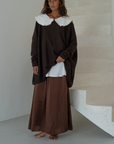 MADELINE - BURGUNDY Silk Skirt