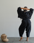 OPHELIA - Black Knit Cross Sweater
