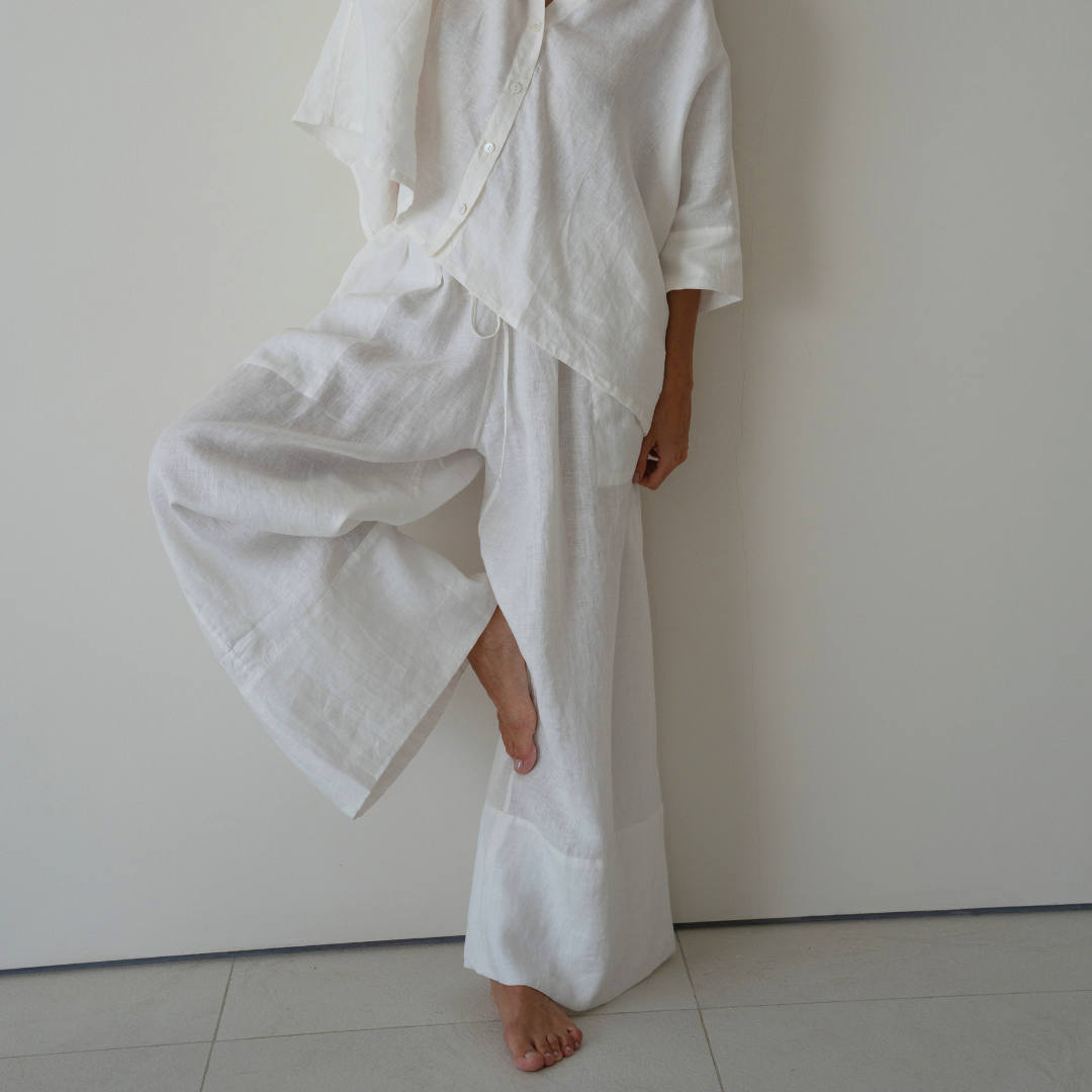 EZRA - White Linen Pant