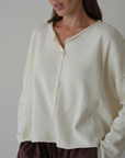 ETTA - Cream Buttoned Knit Cardigan