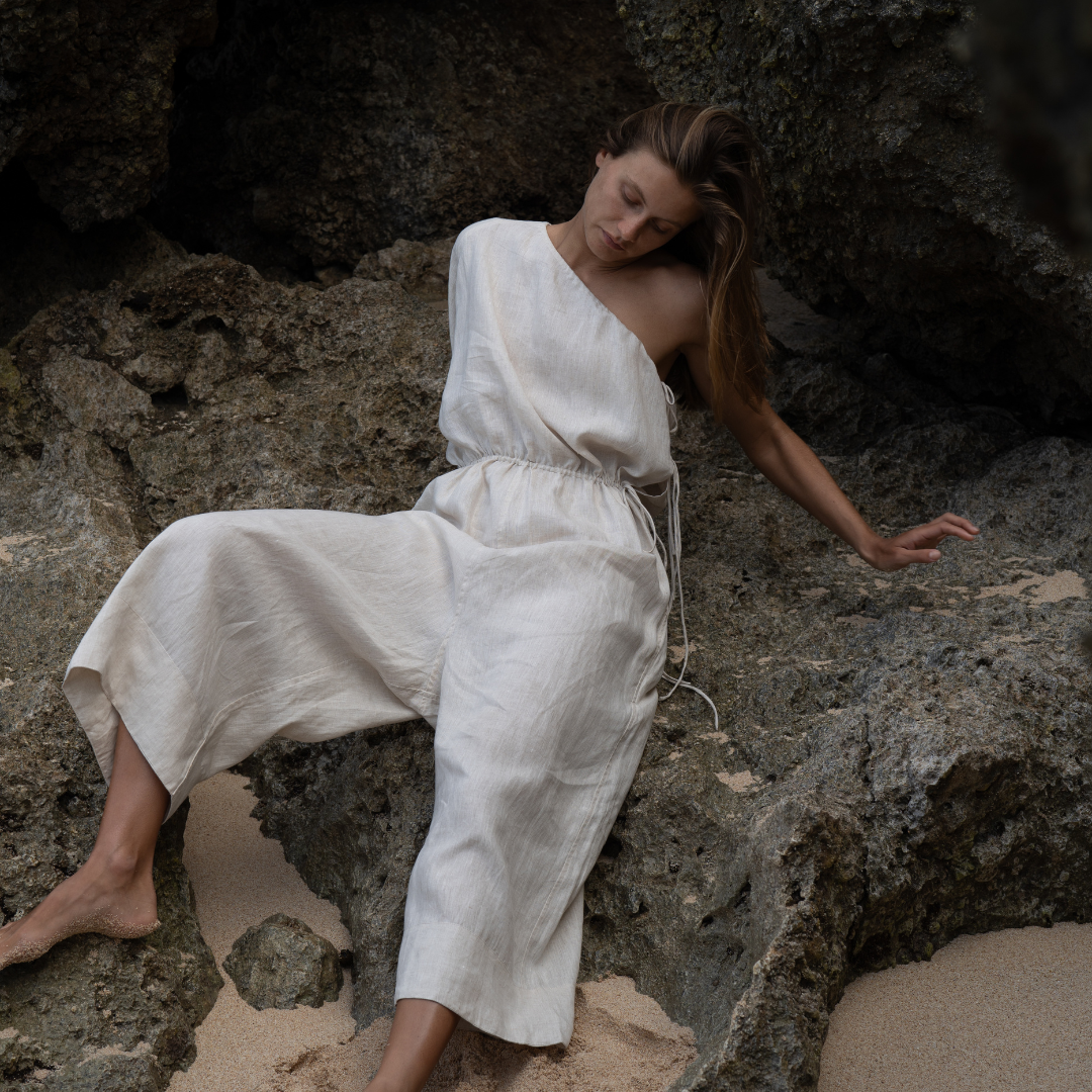 ATHENA - NATURAL Linen Jumpsuit