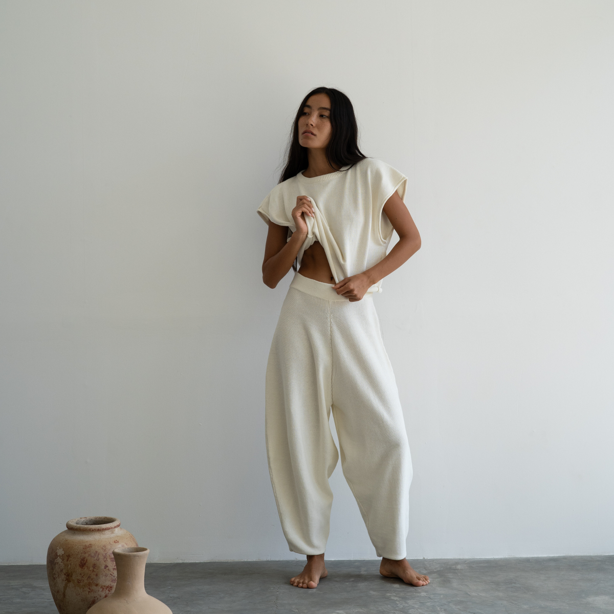 NORA- Cream Knit Vest