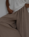 YOLLIE - CINNAMON Linen Gingham Voluminous Pant