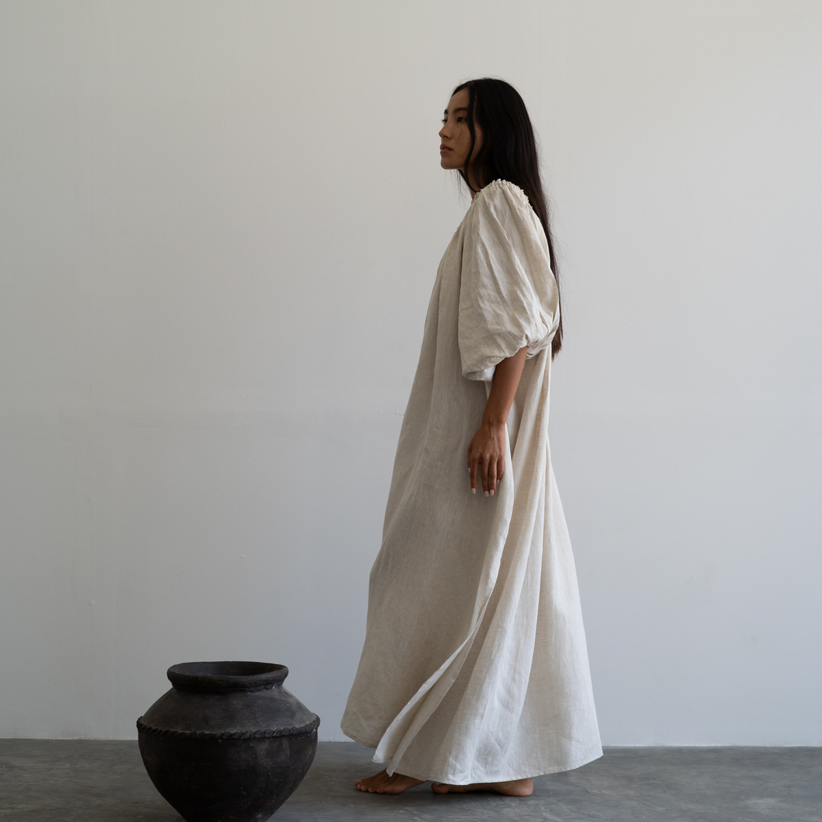 ODETTE - NATURAL Linen Gown