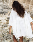 AIDEN - WHITE Buttoned Dress