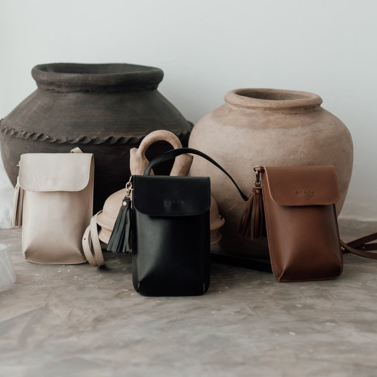 AGNES- BLACK Leather Pouch