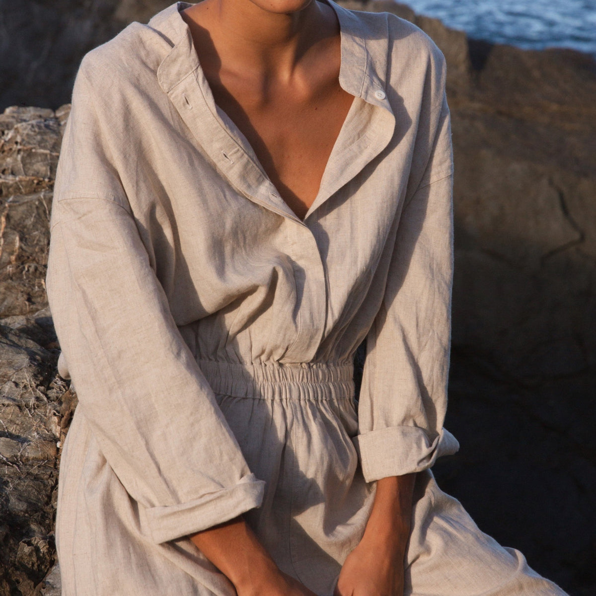 YANG - NATURAL Linen Jumpsuit